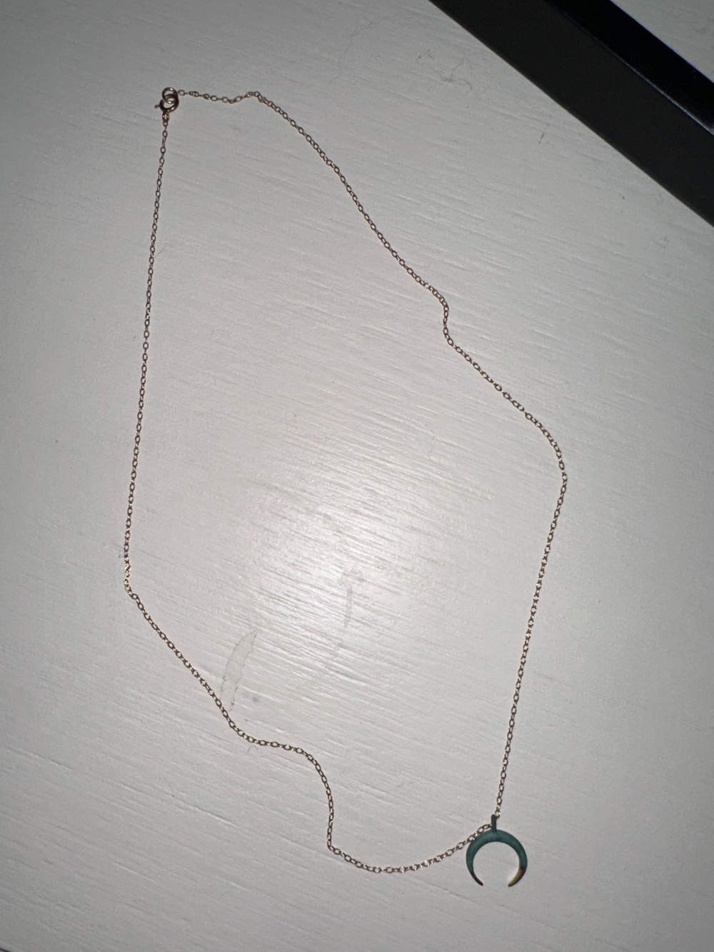 Gold Necklace with Turquoise Charm